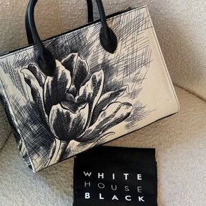 White House Black Market Sketched Floral Tote (like new)